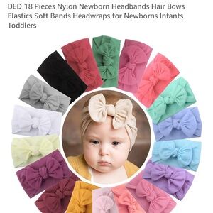 Colorful Nylon Newborn Headbands with Bows